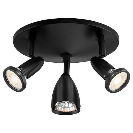 ACCESS LIGHTING Cobra, 3 Light Adjustable LED Flush Mount, Black Finish 52103LEDDLP-BL